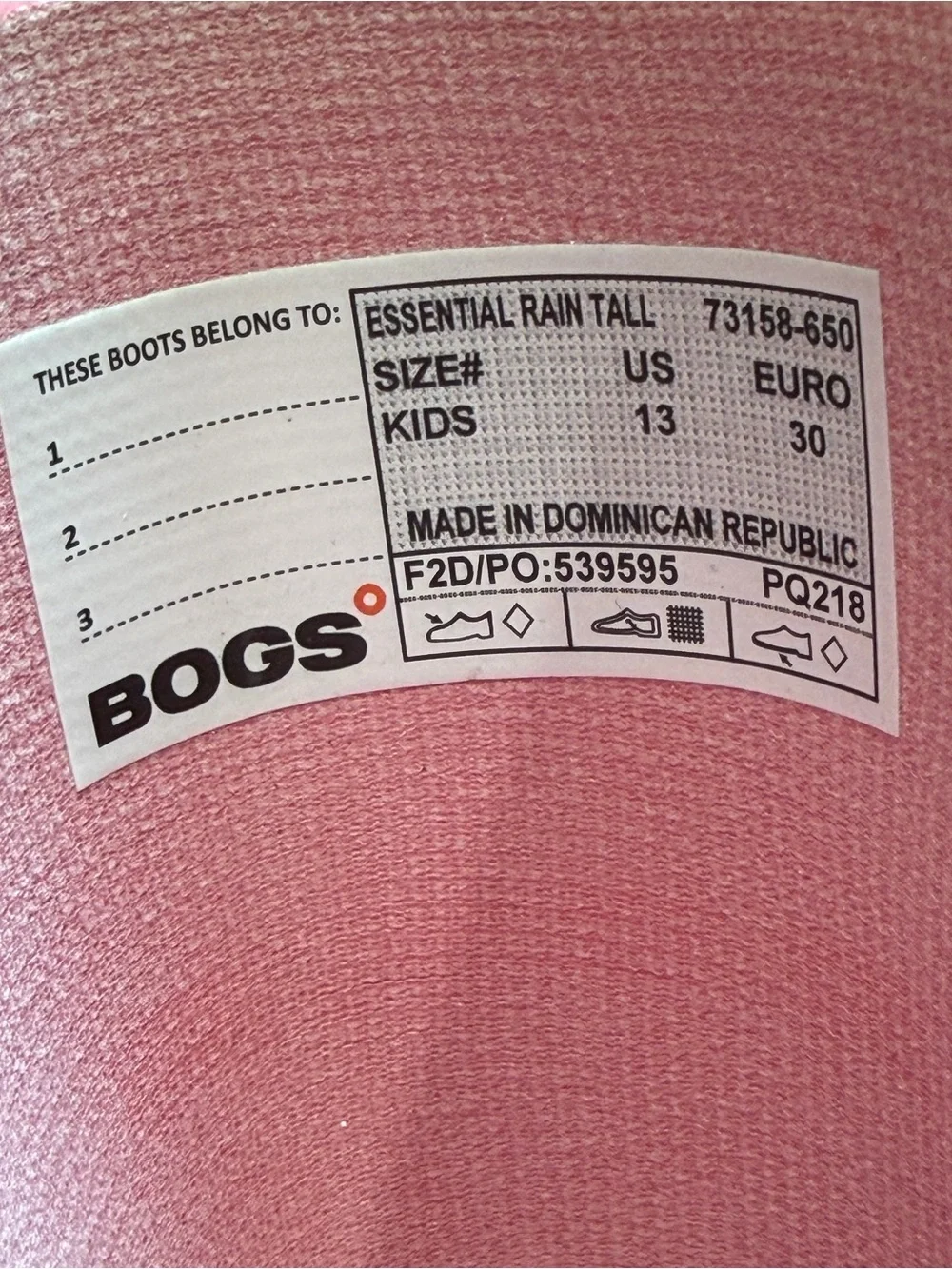 Barely worn Kids BOGS pink & green rainboots